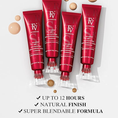 FV Moisturizing Foundation with Translucent Setting Powder, Long Lasting & Natural Finish, Lightweight Foundation Makeup Set for Dry/Combination Skin, Nourishing Ivory & Shimmer Sheer