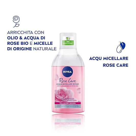 NIVEA MicellAIR Rose Water & Oil Skin Breathe Micellar Rose Water Face Cleansing - All skin types 400 ml