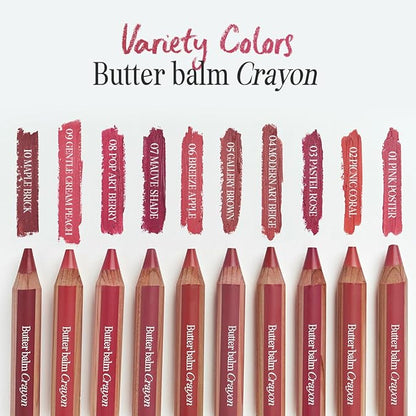 CLIO Butter Balm Crayon, 2-in-1 Lip and Cheek Tint, Buildable Lightweight Cream Blush, Crayon Lipstick Makeup (003 PASTEL ROSE, One Size)