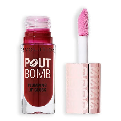Revolution, Pout Bomb Plumping Lip Gloss, High-Shine for Glossy, Fuller & Plump Lips with Hyaluronic Acid & Peptides, Vegan & Cruelty-Free, Light Mauve, 0.15 fl oz