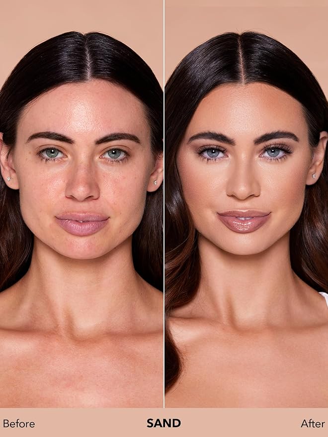 SHEGLAM Skinfinite Hydrating Foundation Flawless Dewy Foundation Hydrating Coverage Invisible Pore Concealer Pore-less Non-Greasy Lightweight Natural Soft Liquid Foundation-Sand