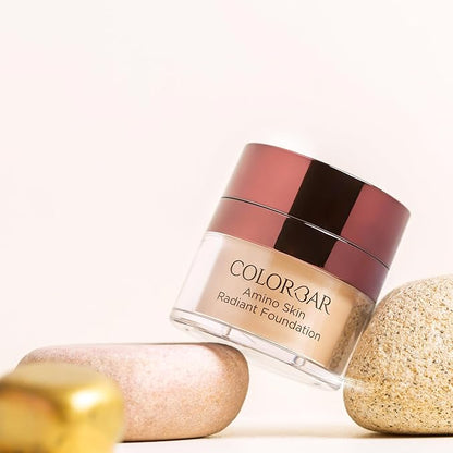 Amino Skin Radiant Foundation - Liquid Foundation Makeup - Medium to Full Buildable Coverage Hydrating Foundation - 002 Petal Fair - 0.5 oz