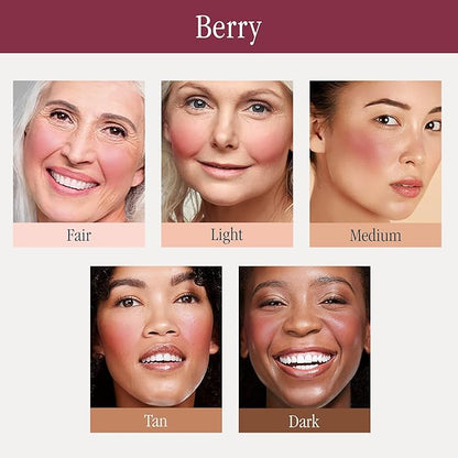 SKINN Treatment Liquid Blush for Cheeks, Berry - Vibrant, Long-Lasting & Buildable Color - Skincare-Infused Make-Up for Fine Lines & Wrinkles - Hydrating & Lightweight Face Makeup Cosmetics