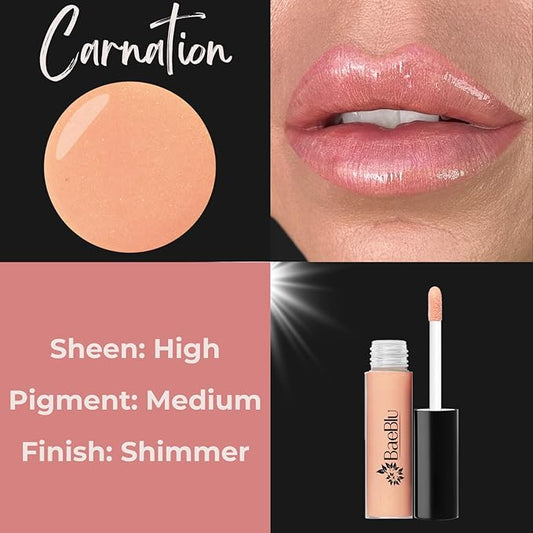 Organic Vegan Lip Gloss, 100% Natural Non-Toxic Moisturizing Ingredients, Carnation