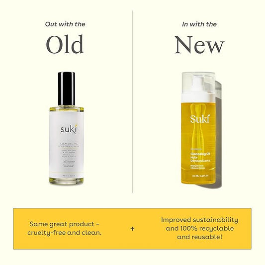 Suki Cleansing Oil 4 Fl Oz, Makeup Remover, Facial Cleanser, Prevents Breakout and Hydrates
