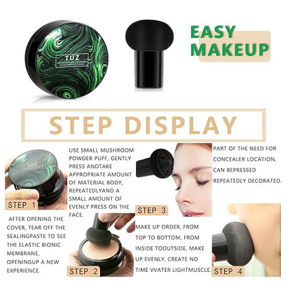 2024 New Mushroom Head Air Cushion CC cream,Air Cushion beauty Waterproof BB Cream Foundation,Face Makeup Base Full Coverage Long Lasting Matte Concealer CC Cream(Natural)