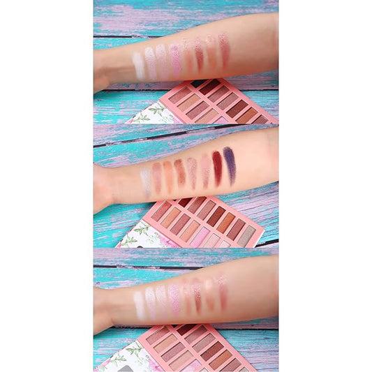 Vegan Organic Eyeshadow Palette - 16 Colors Highly Pigmented Metallic Colorful Long Lasting Nude Shimmer