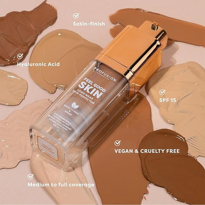 Profusion Cosmetics Feel Good Skin Perfector, Foundation Makeup for Radiant, Satin Finish, Available in 12 Curated Shades (Medium 320, 1)