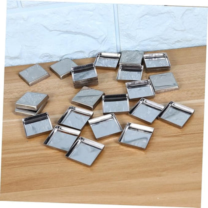 180pcs Empty Square Stainless Steel Pans for Diy Eyeshadow Blusher and Pressed Powder Makeup Pans for Eyeshadow for Custom Cosmetic Palettes