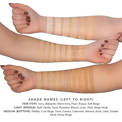 Jouer Essential High Coverage Crème Foundation | Men & Women | Available in 50 Shades for All Skin Tones | Healthy Ingredients | Paraben, Gluten & Cruelty Free | Vegan Friendly,Porcelain- light skin with neutral undertones and subtle golden tones,1