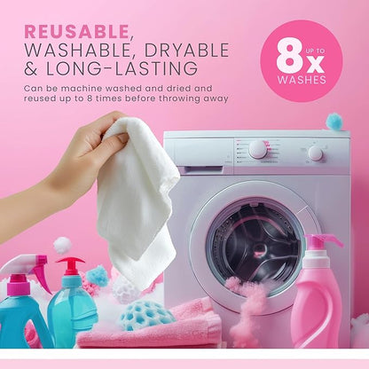 Makeup Remover Cosmetic Towels, Reusable (25 Count, 200 Uses) and Disposable Face Towel, Machine Washable, Ultra Soft, Removes All Types of Makeup, Specifically Made for Face and Body