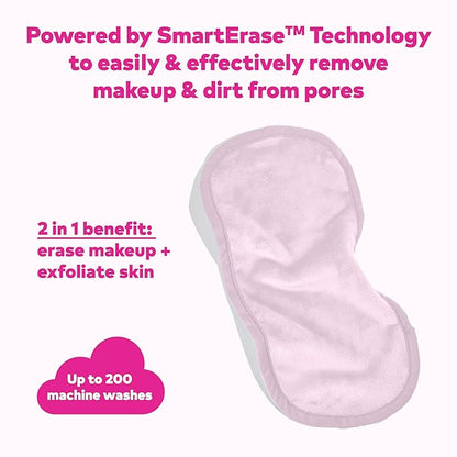 The Original MakeUp Eraser Mini PRO, Erase All Makeup With Just Water, Including Waterproof Mascara, Eyeliner, Foundation, Lipstick, Sunscreen and More! Silver Infused, 1ct.