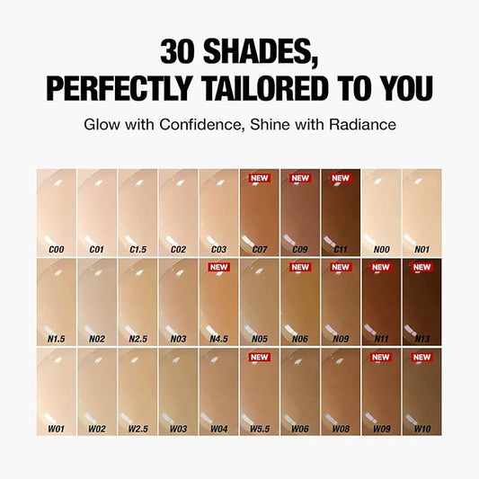 Radiance Fit Serum Foundation - Flawless Coverage, Dewy finish, Long-lasting, Lightweight, Korean Makeup,1.05 Oz. (N00 Cream, 1.05 Oz.)