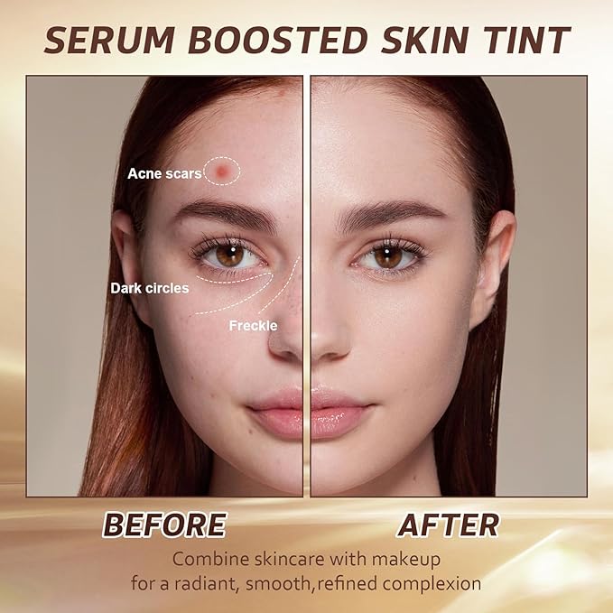 Beauty Balm Serum Boosted Skin Tint, Solid Tinted Moisturizing Serum Foundation Stick, Buildable Medium-to-Full Coverage Contour Stick for Face Makeup (#06)