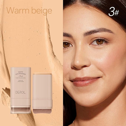 Foundation Stick, Built-in Foundation Brush, Contour Stick Makeup, Long-Lasting Waterproof Natural Velvet Matte
