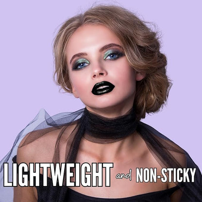 Mynena Black Glitter Lip Gloss Non-Sticky Filled with Iridescent Sparkles | Lightweight Shimmer Lip Topper – Paraben-Free | Demi-Sheer Lipgloss from Cosplay to Everyday Glam | Ebony