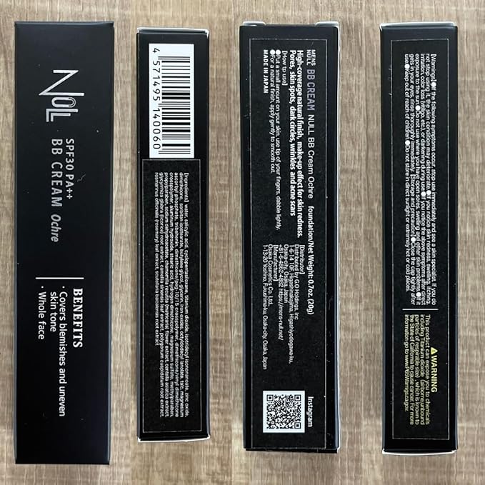[Matte Finish] NULL mens BB Cream, Mens concealer, Tinted Moisturizer broad spectrum SPF30 PA++, CC cream, Revitalising Nourishing Tone Up Cream, Natural Cover, 0.7oz Made in Japan (Ochre)