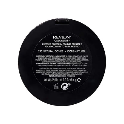 Revlon ColorStay Pressed Powder Face Makeup, Longwearing, Fragrance-Free, Noncomedogenic, 290 Natural Ochre, 0.3 oz