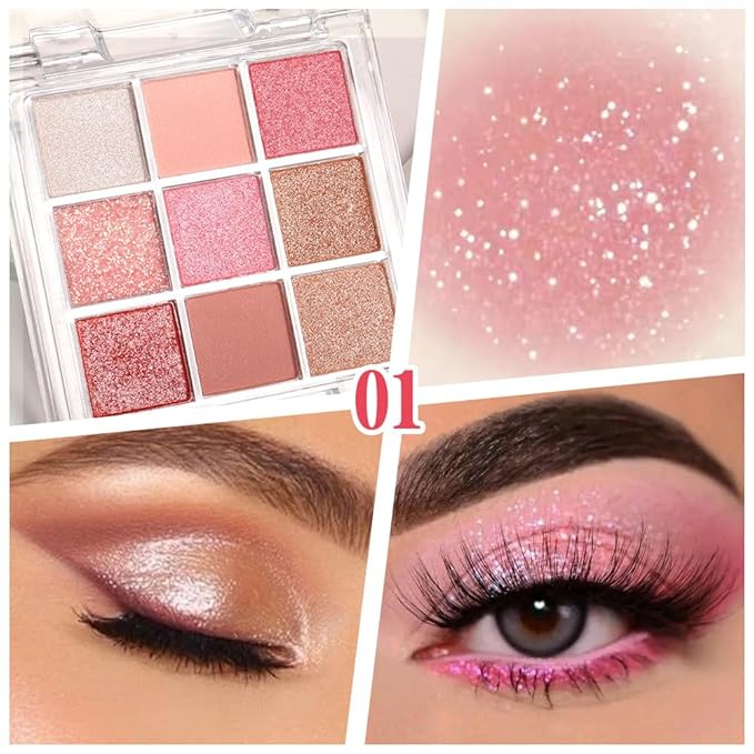 Rose Gold High-Impact Eyeshadow Palette Makeup - Velvet Matte & Luminous Shimmer Fusion - Versatile Shades for Day to Night Looks(05#, 1 Count (Pack of 1))