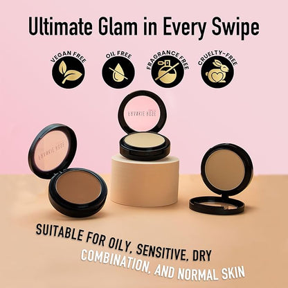 Frankie Rose Cosmetics Powder Foundation – Full Coverage Face Powder For Pores & Imperfections, Evens Out Skin Tone & Shine-Control | 58 Grams (Silk)