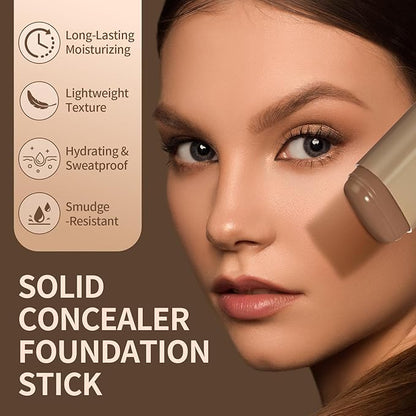 Splendor Serum Enhanced Skin Tinted Balm, Solid Tinted Moisturizing Serum Contour Stick Foundation Face Stick splendor balm, Natural Makeup for Women (5#)