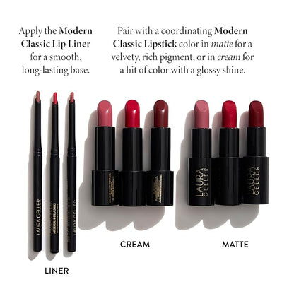 LAURA GELLER NEW YORK Modern Classic Lip Liner, Luxurious Creamy Long Lasting Lip Liner, Prevents Feathering and Fading, Ritzy Red