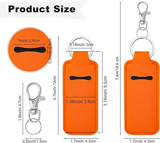 Krijues 10/20/40 Pcs Chapstick Holder Key Chain Lipstick Holder with Keychains (10 Colors)