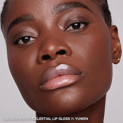 Kevyn Aucoin Celestial Lip Gloss, Yuwen (iridescent soft pink): Light reflecting shine & sheer. Precision makeup artist applicator. Hydrating, non-stick formula. Multi-dimensional 3D plumping effect.