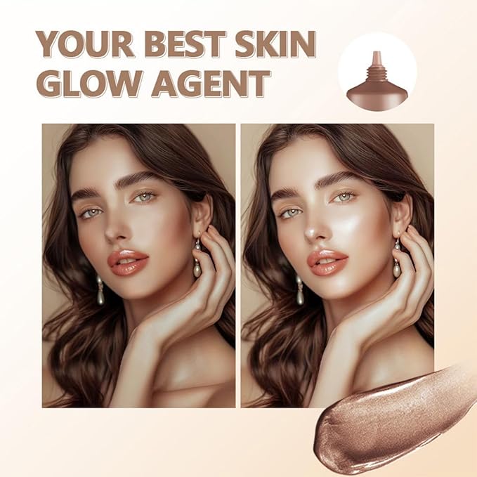 Glow Foundation 4 Colors Lightweight Smooth Hydrating Long-lasting Oil-Control and Natural Shiny Foundation (Color 04)