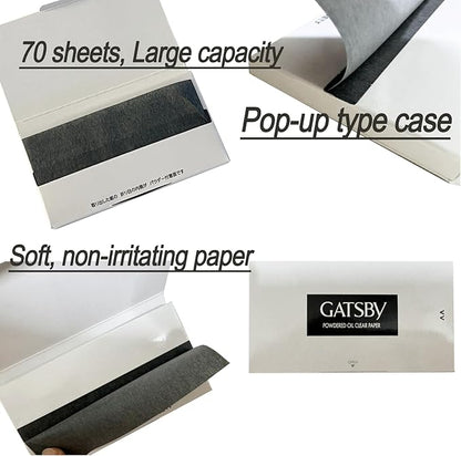 Makeup Fixer, Oil Soft Paper For GATSBY Paper Powder Oil Clear Sheet (3 Packs 70 Sheets)