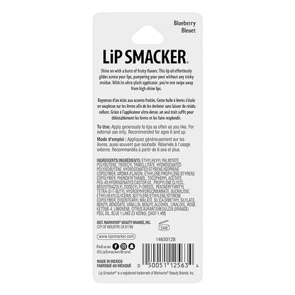 Lip Smacker Fruit Glaze Lip Oil, Ultra-Hydrating & Moisturizing with High-Shine Finish, Plush Applicator for Effortless Glide, Delicious Non-Sticky Flavor - Blueberry