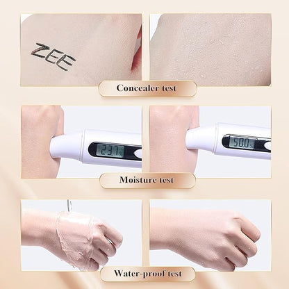 Mushroom Head Air Cushion CC Cream Foundation- Brightening Color Changing Foundation for Older Women, Moisturizing Full Coverage Self Adjusting Concealer Long-Lasting, Natural Finish (Buff Beige)