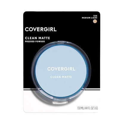 COVERGIRL Clean Matte Pressed Powder Medium Light, .35 Ounce (packaging may vary) (Pack of 2)