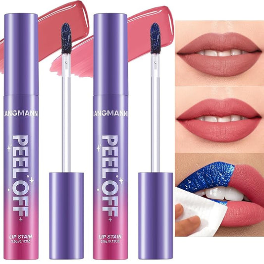 Jolilab Quick Lip Stain Peel Off,Wipe Off,Waterproof,Transfer proof,Highly Pigmented,Ultra Long Lasting Peel Off Lip Makeup With Matte finish for All-day Wear.（#03+04）