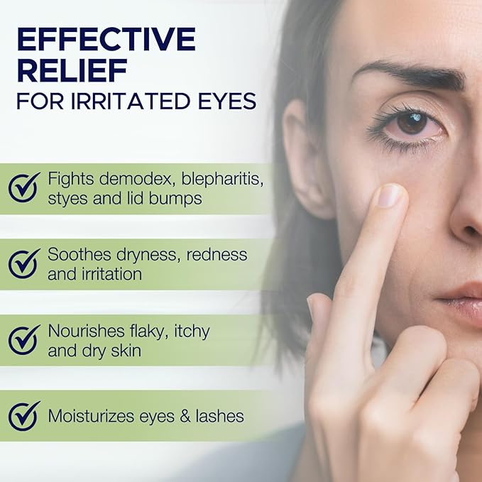 Dr. Fischer Tea Tree Oil Eyelid Cleanser - Eye Lid Scrub and Wash - Gentle Eyelash Foam Tear Free
