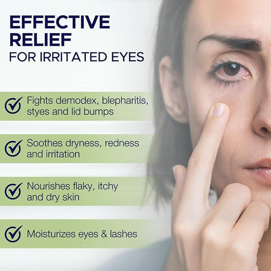 Dr. Fischer Tea Tree Oil Eyelid Cleanser - Eye Lid Scrub and Wash - Gentle Eyelash Foam Tear Free