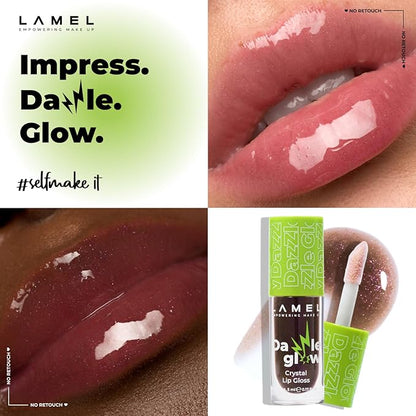 Dazzle Glow Crystal Clear Lip Gloss - Hydrating, Non Sticky, High-Glossy Lip Gloss - 408 Cherry Cola