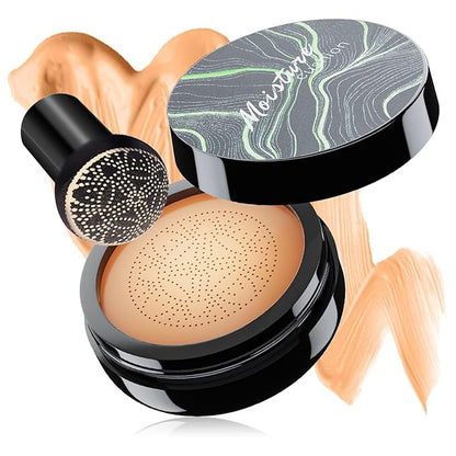 Mushroom Head Air Cushion CC Cream - Oil Control & Moisturizing Concealer Makeup Base, Brighten Long - Lasting Even Color Correcting Concealer Full Coverage for All Skin Types (Medium)