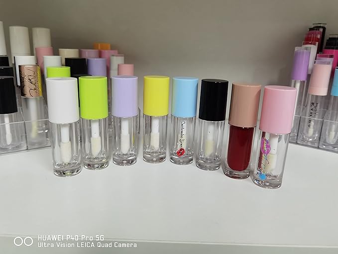 COSIDEA 30pcs White Empty 6ml 0.2oz Lip Gloss Tubes with Big Doe Foot Wand，Round Lipgloss Containers，Concealer Tube Cosmetic Packing Container Bulk Wholesale