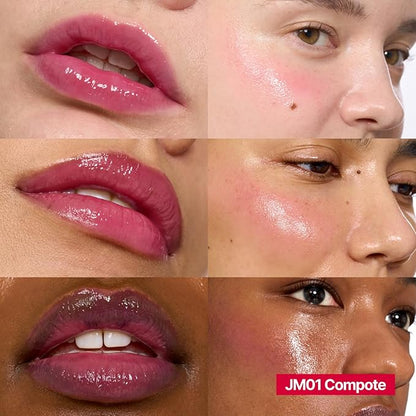 Glowy Jelly Pot | Dewy Jelly Lip & Blush Color, Tinted Glow Balm, Dewy Buildable Finish – Compote (Mauve Berry) | 0.14 oz