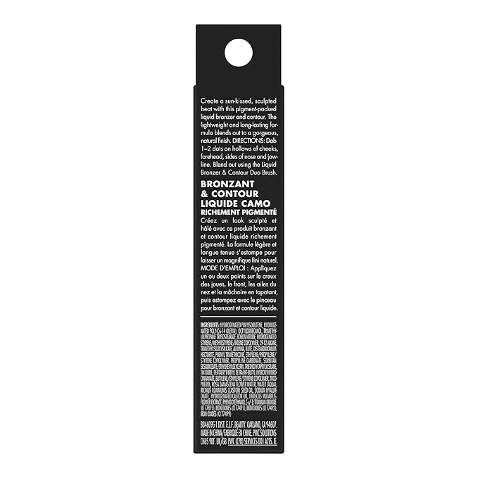 e.l.f. Camo Liquid Bronzer & Contour, Silky Highly Pigmented Formula, Creates a Long-Lasting Bronzed Glow & Natural Look, Vegan & Cruelty-Free, 1 Fair