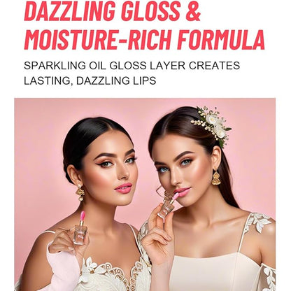 Transparent Warm Changing Pearl Lip Oil,Magic Color Changing Lip Oil,Moisturizing And Moisturizing Lip Gloss, Reducing Lip Lines,Hydrating Lip Glow Oil (02# Pearlescent Lip Oil)