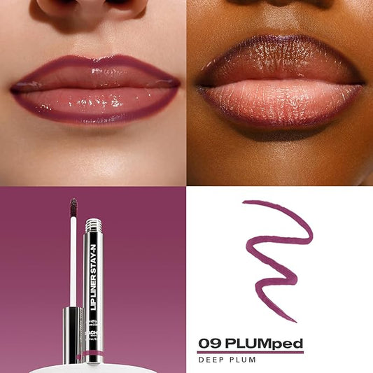 Sacheu Lip Liner Stay-N Peel Off Lip Stain — Long Lasting Matte Lip Tattoo Transfer Proof Lipstain Infused with Hyaluronic Acid & Vitamin E for All Skin Types — Vegan & Cruelty-Free, Plumped