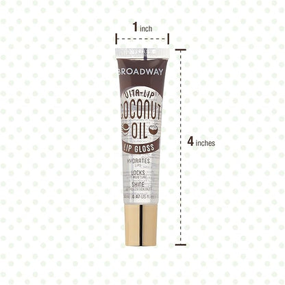 Ruby Kisses Broadway Vita-Lip Clear Lip Gloss (Coconut Oil 12 Pack), Ultra-Hydrating & Soothing Formula with Vitamin Oils, High-Shine Non-Sticky Finish, Healing Glossy Lip Balm Locks in Moisture