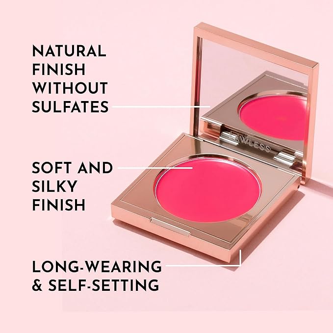 Pinch My Cheeks Soft-Blur Cream Blush - Cherry Pie - Premium Blush with Natural Ingredients to Re-Energize and Protect the Skin While Imparting a Soft, Cloudy Finish - 0.18 oz