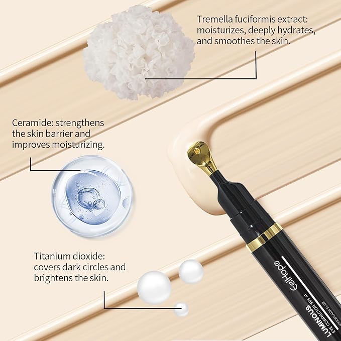 Dark Circle Concealer Cream – Lightweight, Hydrating Eye Concealer for Daily Use, Moisturizing, Brightening and Covering Under-Eye Circles (Ivory)