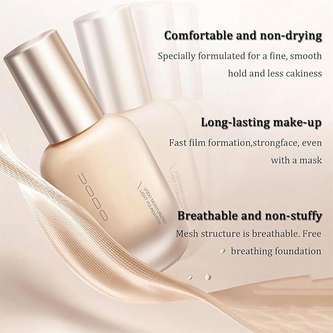 Uodo Liquid Foundation, Moisturizing Light Foundation, Matte Long Lasting Foundation, Base Uodo Liquid Foundation, Hydrating And Long-Lasting Foundation For All Skin Types (Oil control #W03, one size)