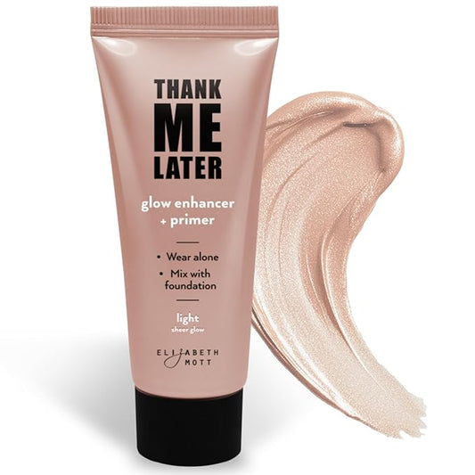 Elizabeth Mott Glow Bundle: Thank Me Later Natural Glow Enhancer & Whatup Matte Beaches Bronzer - Vegan, Cruelty-Free Skincare & Perfect Makeup Set for Makeup Lovers