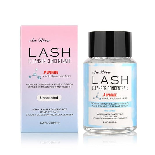 Lash Shampoo Concentrate 60ml Lash Cleanser Concentrate Add Hyaluronic Acid Oil-Free Lash Extension Shampoo Perfect for Salon，Unscented