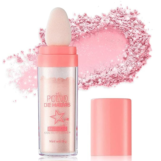 Ofanyia Highlighter Powder Stick, Polvo De Hadas Highlight Patting Powder, Body Brighten Glitter Shimmer Three-dimensional Sparkle Patting Powder for Face Eyes Lips Hair Body Glow Makeup